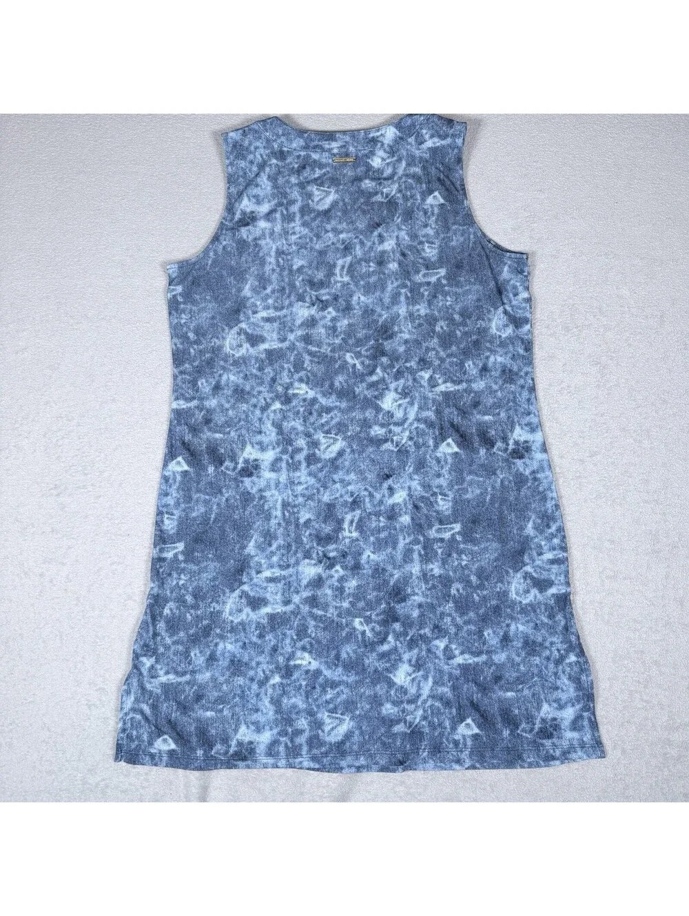 Michael Kors Women's Blue Tie Dye Sleeveless V-Neck Mini Shift Dress Size Large